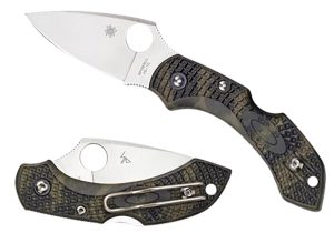 Spyderco C28ZFPGR2 Dragonfly 2  2.30" Folding Plain Satin VG-10 SS Blade/Zome Green Textured FRN Handle Includes Pocket Clip
