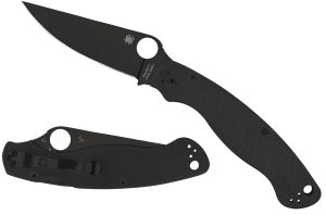 Spyderco C36GPBK2 Military 2  4" Folding Plain Black DLC CPM S30V SS Blade/ Black Textured G10 Handle Includes Pocket Clip