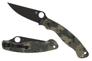 Spyderco C36GPCMOBK2 Military 2  4" Folding Plain Black DLC CPM S30V SS Blade/ Digital Camo G10 Handle Includes Pocket Clip