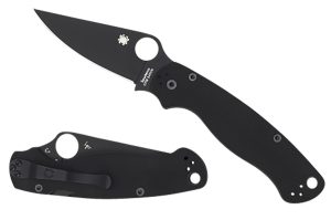 Spyderco C81GPBK2 Para Military 2  3.42" Folding Plain Black DLC CPM S45VN SS Blade/Black Textured G10 Handle Includes Pocket Clip