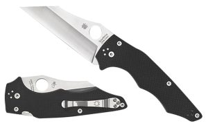 Spyderco C253GP YoJumbo  3.98" Folding Wharncliffe Plain Stonewashed CPM S30V SS Blade/ Black Textured G10 Handle Includes Pocket Clip