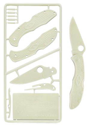 Spyderco PLKIT1 Delica 4 Plastic Kit For Children Ages 7+ Glow-In-The-Dark Plastic