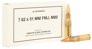 Armscor 50319 Rifle M80 7.62x51mmNATO 147gr Full Metal Jacket 20 Per Box/10 Case