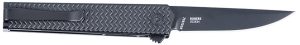 CRKT 7081D2K CEO Microflipper 2.36" Folding Drop Point Plain Black TiNi D2 Steel Blade, Black Textured Aluminum Handle