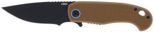 CRKT 7910 P.S.D. II 3.03" Folding Drop Point Plain Black EDP AUS-10 Blade, Coyote Tan Textured G10 Handle