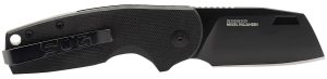 S.O.G SOG16030757 Stout SJ 2.60" Folding Clip Point Plain Stonewashed Cryo D2 Steel Blade/ Black Textured G10 Handle Includes Belt Clip, Presentation Box