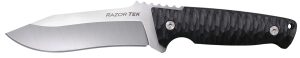 Cold Steel CSFX5RZR Razor Tek  EDC 5" Fixed Clip Point Plain Satin 4116 Krupp SS Blade, 4.63" Black Textured