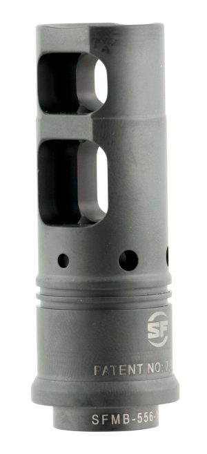 SureFire SFMB3383424 SOCOM Muzzle Brake Black DLC Stainless Steel with 3/4"-24 tpi Threads & 2.60" OAL for 338 Cal AR-Platform