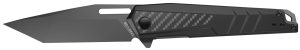 Real Avid AVRAV6 RAV-6  3.40" Folding Tanto Plain Titanium 8Cr13MoV SS Blade, Black Textured Aluminum/Carbon Fiber Handle, Clamshell Pkg