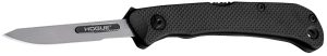 Hogue 35836 Expel  2.50" Folding Scalpel Plain Satin High Carbon Steel Blade, Black Textured G10 Scales/SS Handle