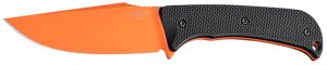 Hogue 35859 Extrak  XL 3.90" Fixed Clip Point Plain Blaze Orange Cerakote CPM M4 Tool Steel Blade, Black Textured G10 Scales Handle
