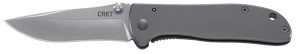 CRKT 6450S Drifter  EDC 2.88" Folding Drop Point Plain Satin 8Cr14MoV SS Blade, Silver Stainless Steel Handle