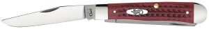 Case 00783 Trapper  Medium 3.25"/3.27" Folding Clip Point/Spey Plain Mirror Polished Tru-Sharp SS Blade Corn Cob Jigged Old Red Bone Handle