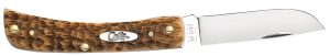 Case 00245 Sod Buster Jr. Plain Peach Seed Jigged Amber Bone Handle