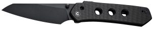 Civivi Knives C22036-1 Vision FG  3.54" Folding Tanto Plain Black Nitro-V Steel Blade, Black Textured G10 Handle