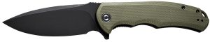 Civivi Knives C803F Praxis  3.75" Folding Plain Black Stonewashed 9Cr18MoV SS Blade, OD Green Textured G10 Handle