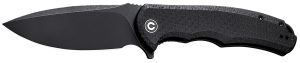 Civivi Knives C803G Praxis  3.75" Folding Plain Black Stonewashed 9Cr18MoV SS Blade, Black Textured Micarta Handle