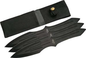 SZCO RITE EDGE 9.75" THROWING - KNIFE BLACK 3PC SET W/SHEATH