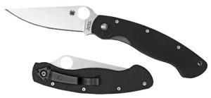 Spyderco C36GPE Military  4" Folding Modified Clip Point Plain CPM S30V Stainless Steel Blade/G10 Black Handle