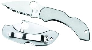 Spyderco C28P Dragonfly 2  2.31" Folding Clip Point Serrated VG-10 SS Blade Stainless Steel Handle Includes Pocket Clip