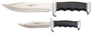 Humvee Adventure Gear HMVBC02BK Bowie Knife Set  Fixed Plain Spear Point Polished Stainless Steel Black Pakawood