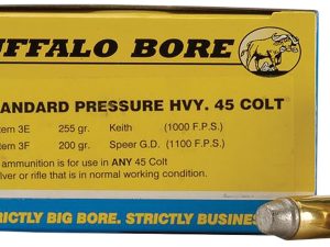 Buffalo Bore Ammunition 3E20 Standard Pressure Strictly Business 45Colt 255gr Gas Checked Soft Cast 20 Per Box/12 Case