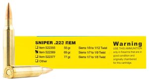Buffalo Bore Ammunition S2236920 Sniper Strictly Business 223Rem 69gr Hollow Point Boat Tail 20 Per Box/12 Case
