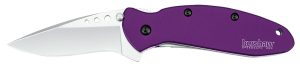 Kershaw 1620PUR Scallion  2.40" Folding Drop Point Plain Bead Blasted 420HC SS Blade Purple Anodized Aluminum Handle Includes Pocket Clip