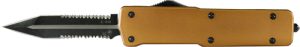 TEMPLAR KNIFE LARGE OTF BRONZE - 3.5" BLACK DAGGER ALUMINUM
