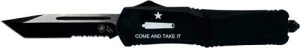 TEMPLAR KNIFE LARGE OTF COME - AND TAKE IT 3.5" BLK TANTO SRT