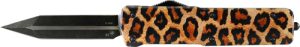 TEMPLAR KNIFE SMALL OTF ALUM - LEOPARD 2.75" BLACK DAGGER