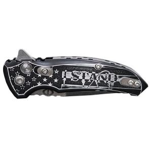 Hogue X1-Microflip 2.75" Knife Custom Outlaw Ordnance -  I Stand Engraving